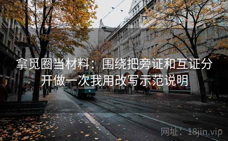 拿觅圈当材料:围绕把旁证和互证分开做一次我用改写示范说明